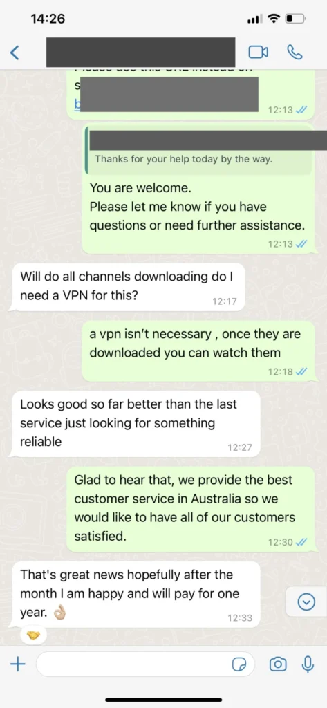 WhatsApp notification: Subscription renewal processed