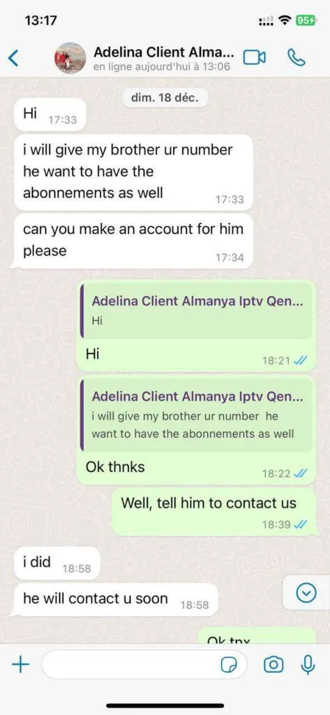 WhatsApp comment: Experiencing excellent 4K streaming